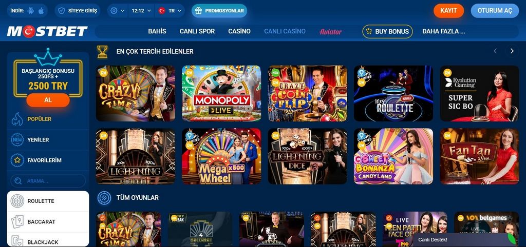 Mostbet - Apostas Seguras de $250 Hoje!